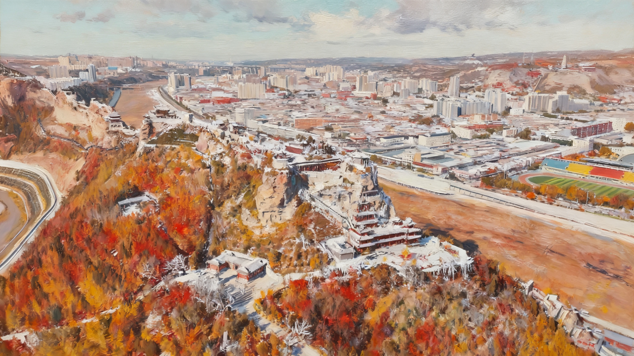 油画里的神木二郎山，藏着秋冬交织的诗意秘境